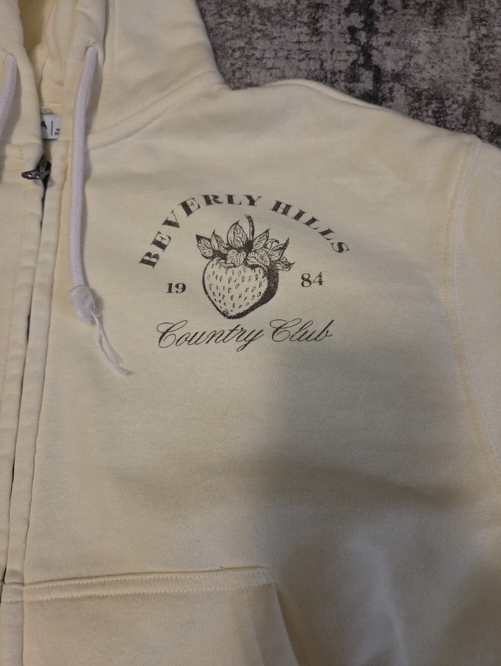 Arizona Jean Company Light Yellow Zip-Up Hoodie Size XS